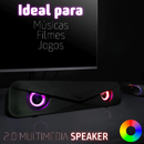 Caixa de Som Soundbar RGB para PC/TV - Subwoofer Integrado, LED Colorido e Controle Remoto