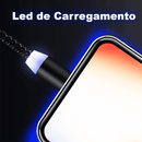 Cabo Magnético 3 em 1 H'maston SJX01 - Lightning + USB-C + Micro USB (1m) - Compatível com iPhone, Android e Acessórios