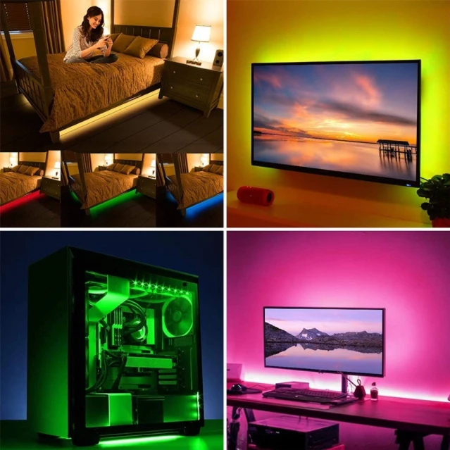 Fita LED Inteligente - 3m RGB 5050 c/ APP | Iluminação para Gamers e Streamers