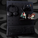 Pegboard Gamer Pro - Organizador de Parede com Prateleira - Preto