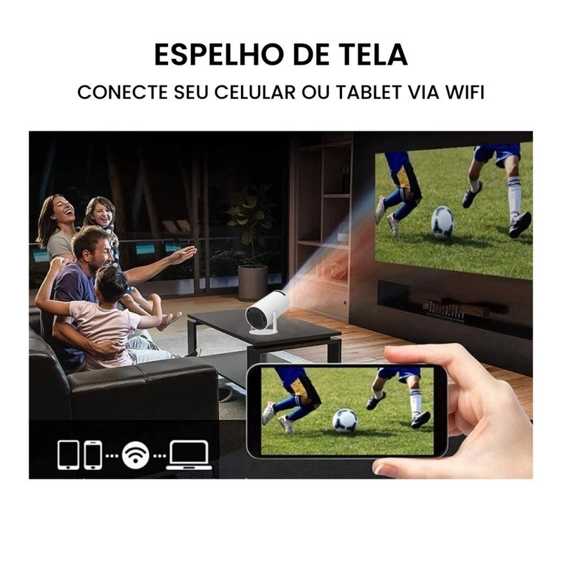 Projetor 4K Magcubic - 150" WiFi/Bluetooth HDMI, TV Box, Celular, PC, PS/Xbox Bivolt