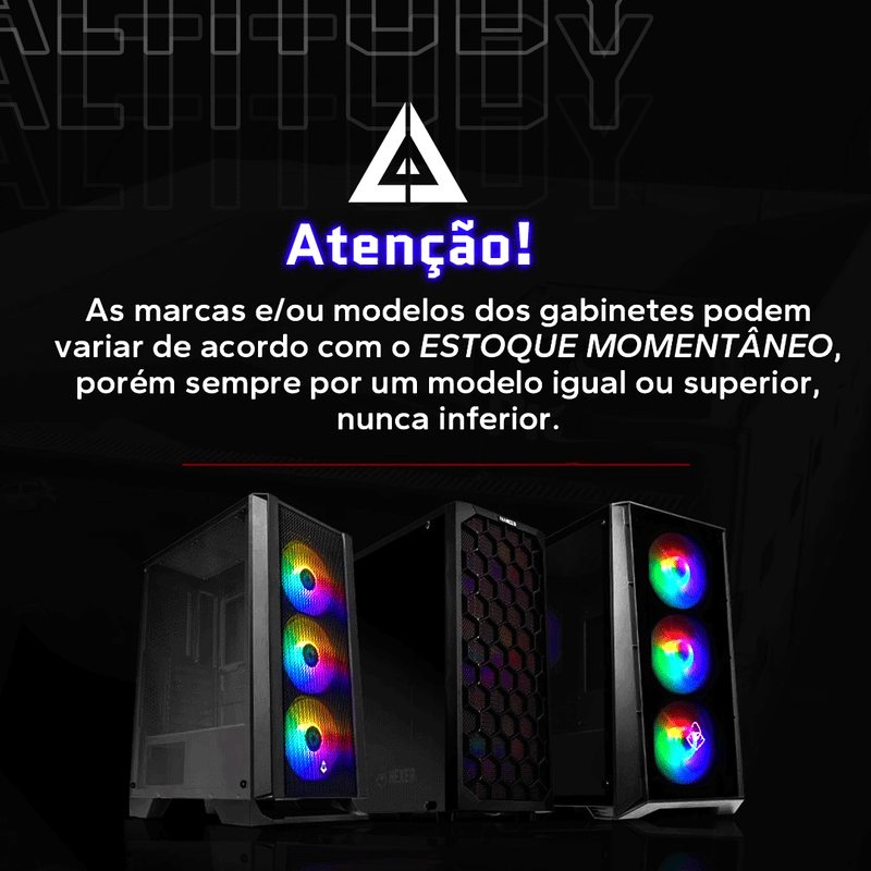 PC Gamer Ryzen 5 5500, RTX 3060 12GB, 16GB DDR4, SSD 1TB. Alta performance para jogos pesados. Garantia 12 meses.