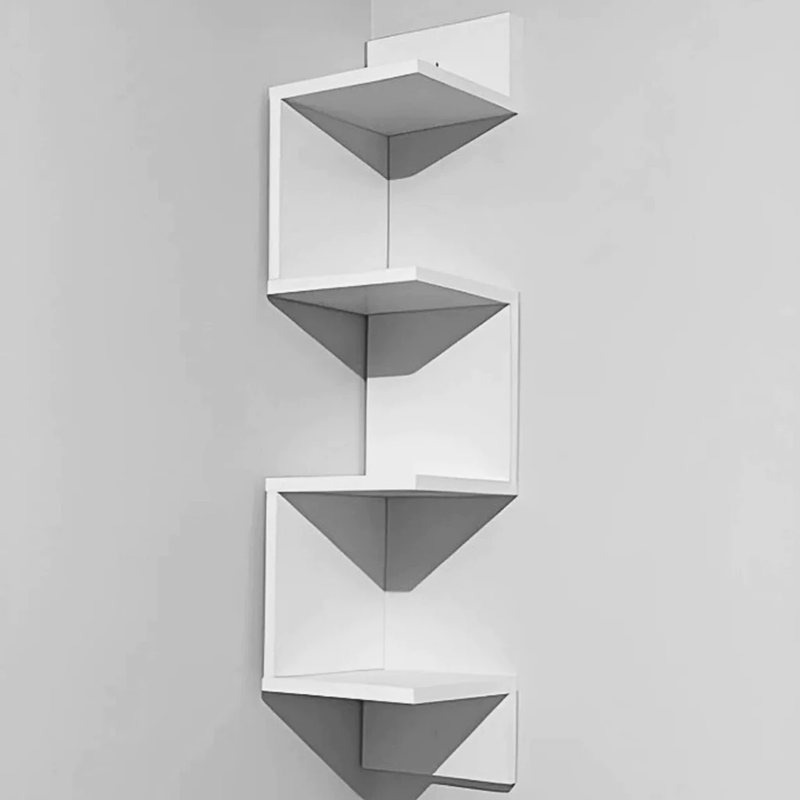 Prateleira de Canto Vertical em MDF - Estante Organizadora para Livros, Decoração e Objetos - Quarto, Banheiro ou Escritório