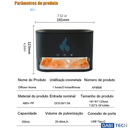 Difusor de Aromas 500ml com Umidificador Ultrassônico - Luz LED 7 Cores e Timer - Para Óleos Essenciais