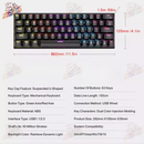 Teclado Mecânico Compacto 63 Teclas ABNT2 - Switch Mecânico e Design Slim