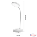 Luminária de Mesa LED Recarregável FlexiLight™ - Abajur Touch com Haste Flexível, Ideal para Estudo e Uso Sem Fio