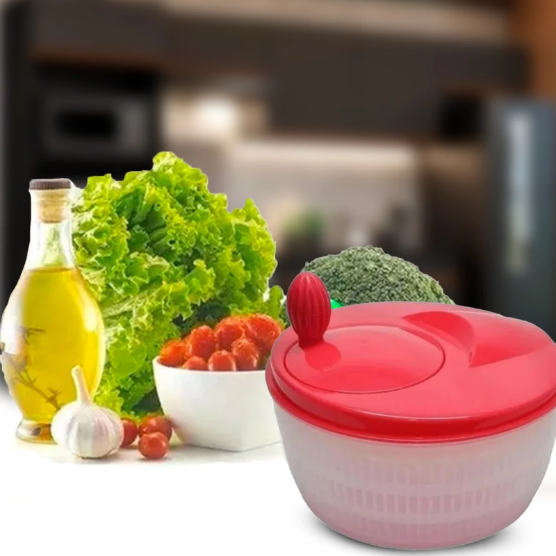 Centrífuga Manual de 4 Litros para Salada - Secador de Verduras Prático e Eficiente